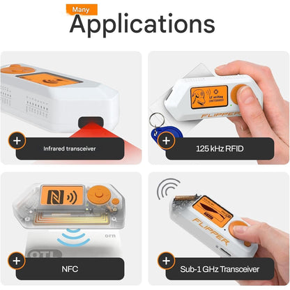Set Flipper Zero cu carcasa din silicon, modul WiFi, Card de memorie de 64 GB si cititor de carduri