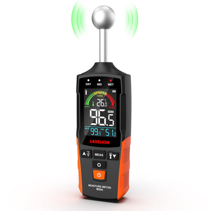 Umidometru, detector de umiditate digital cu ecran LCD, alerta sonora si lanterna LED, 5-40 mm adancime detectare, cu baterii, pentru perete, zidarie, lemn, tencuiala
