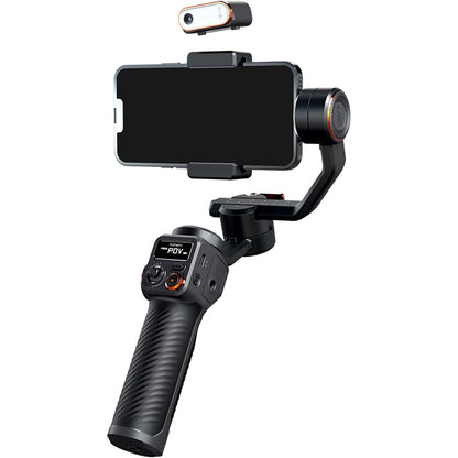 Sistem de stabilizare imagine pentru smartphone, stabilizator gimbal cu 3 axe, display OLED, lumina continua cu senzor AI, mini trepied, incarcare 400 g, Hohem iSteady M6