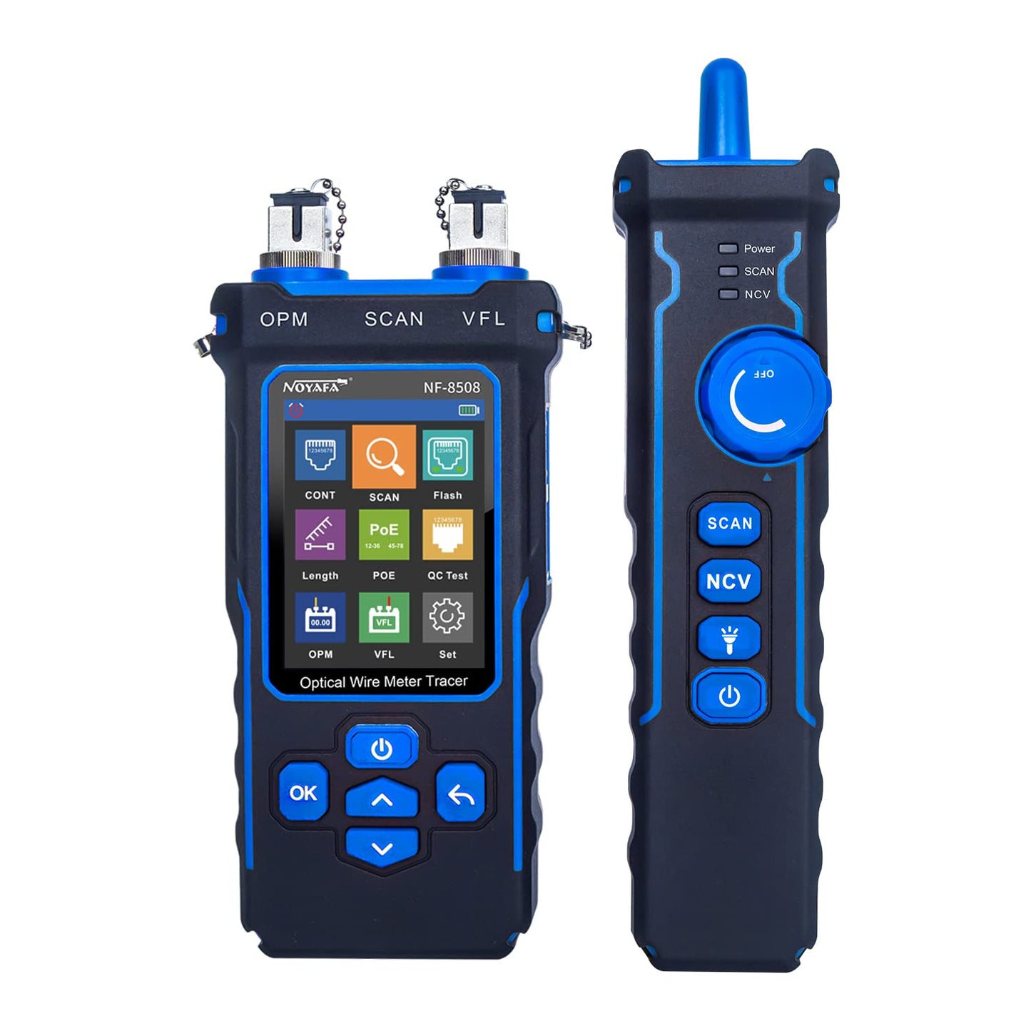 Tester cablu de retea cu powermetru, POE, NCV, UTP CAT5/CAT6, test OPM, VFL, masurarea lungimii, cu lumina LED, ecran LCD, Noyafa