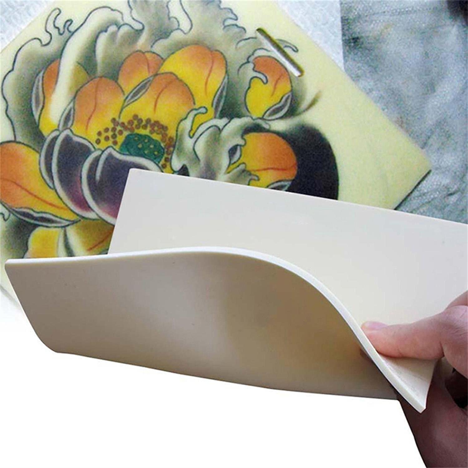 Set de 10 piei artificiale practica pentru tatuaje si micropigmentare, cu doua fete, 20 cm x 15 cm