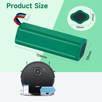Acumulator 6500 mAh 14, 4 V compatibil Ecovacs Deebot T20 X1 Omni, T8, T8+, T9, T9+, T10 DLX11-54, baterie Li-Ion pentru aspirator robot
