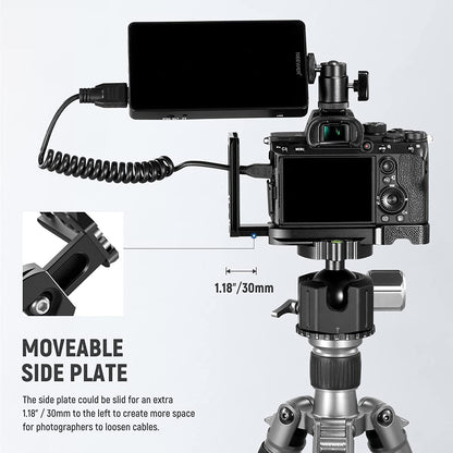 Placa de montare pentru camera Sony A7RIII A7III A9, din aluminiu, cu placa eliberare rapida stil Arca, pentru reglare orizontala si verticala, Neewer ‎45121600