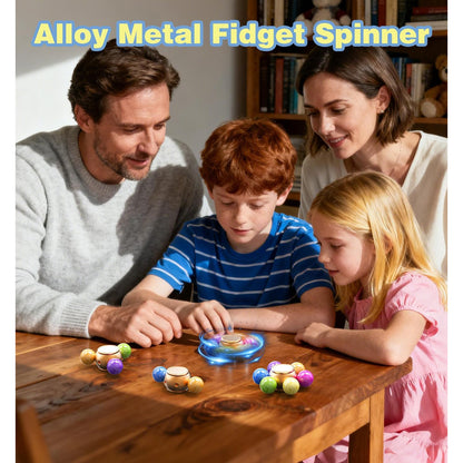 Fidget Spinner metalic Coolden, jucarie anti-stres silentioasa, rotatie 3-5 minute, inalta calitate, pentru birou, scoala-Ideal pentru copii si adulti