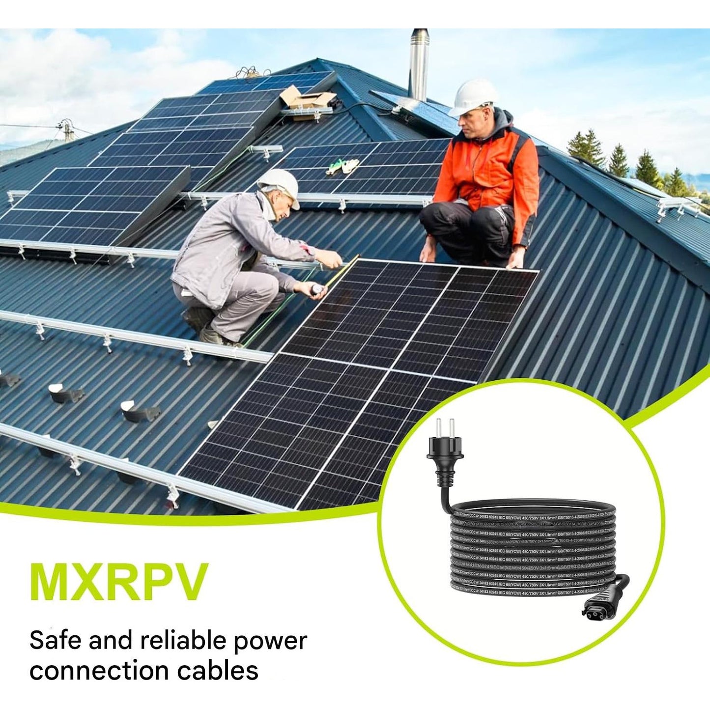 Cablu alimentare BC-05 5 m pentru micro‑invertor solare HMS, IP68, conector BC-05 la priza Schuko, rezistent la intemperii, conexiune stabila si instalare usoara