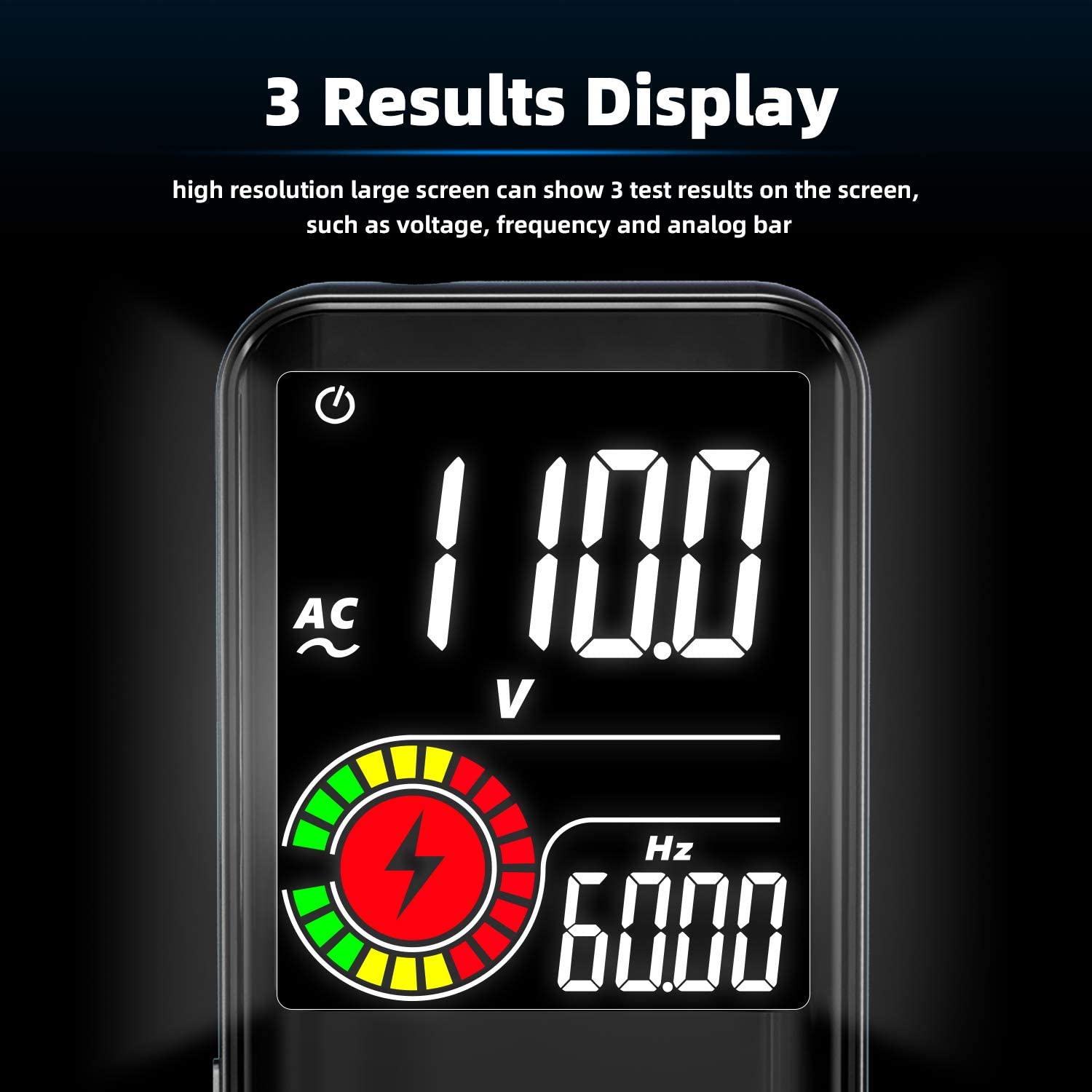 Multimetru digital smart, tester cu selectarea automata a parametrilor, 9999 counts, ecran LCD 3.5 inch, True RMS, NCV, AC, DC, design slim