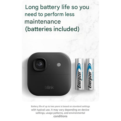 Set camera de supraveghere exterior Blink 2K+ + sonerie video inteligenta, sistem wireless de securitate, rezolutie 2K Ultra HD, vizualizare color in lumina scazuta, vedere nocturna in infrarosu, audio bidirectional, modul de baza de sincronizare inclus