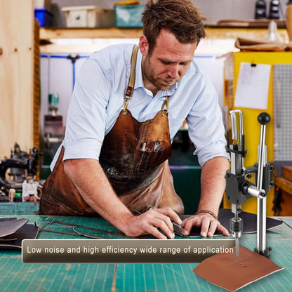 Presa pentru perforat pielea profesionala, masina de stantat si embosare piele cu dalti perforatoare, mandrina si accesorii, ergonomic, din metal