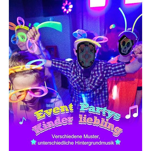 Masca Halloween LED inteligenta cu 60 de imagini, schimbare imagine prin gesturi, cu acumulator, negru