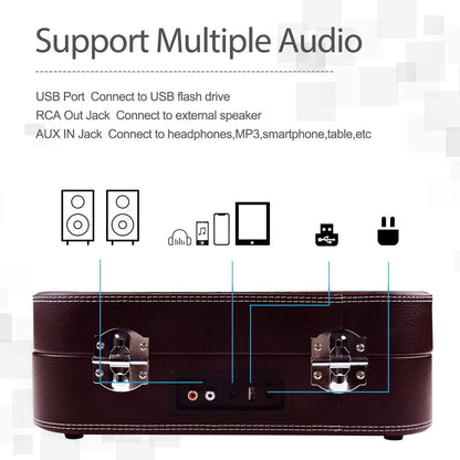 Pick-up Voksun, bluetooth 5.0, AUX, Card SD, USB, boxe incorporate, design tip servieta