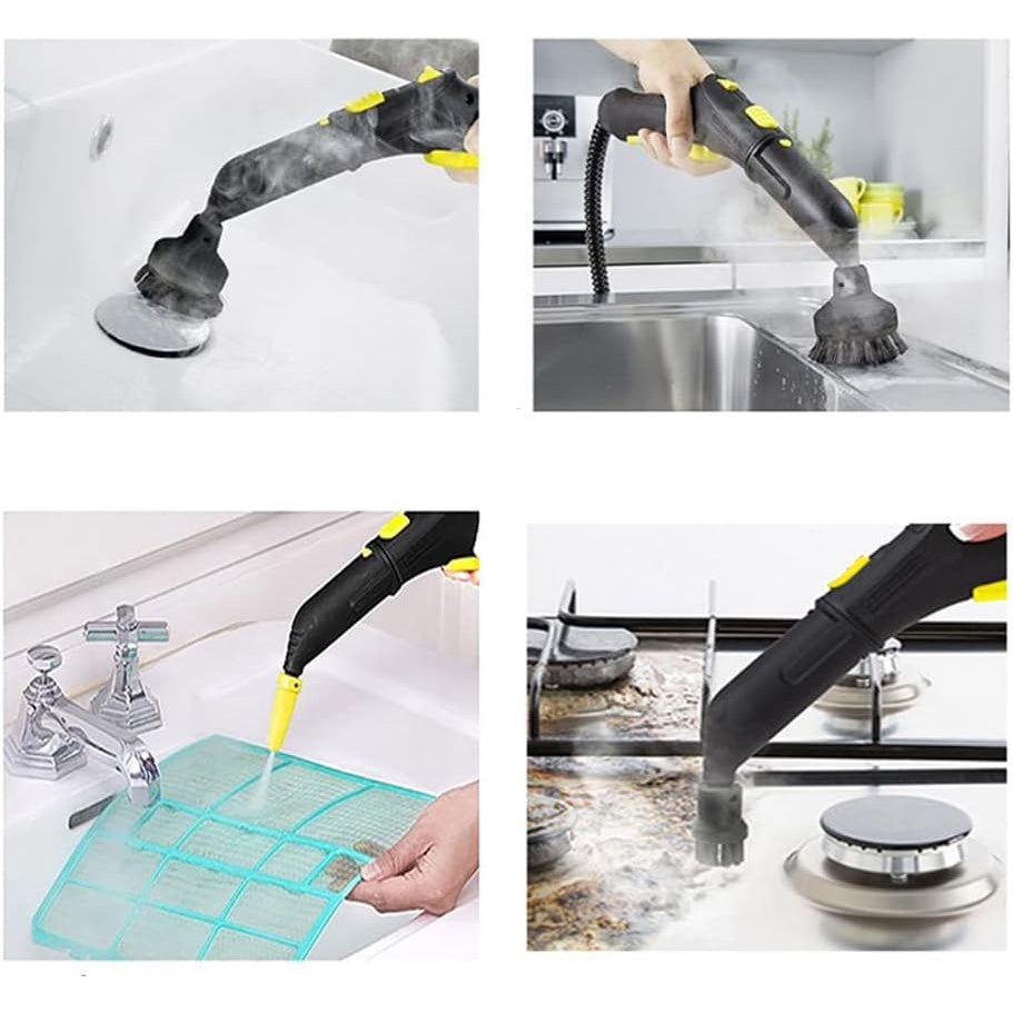 Set perii rotunde pentru aparatul de curatat cu abur Karcher Easyfix SC1 SC2 SC3 SC4 SC5, cu perii de sarma, perii din nylon, duze si adaptor, multifunctionale