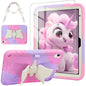 Husa pentru iPad (A16) a 11-a generatie de 11 inch 2025, iPad a 10-a generatie de 10,9 inch 2022 pentru copii, cu protectie pentru ecran, curea de umar, suport unicorn pentru creio - roz
