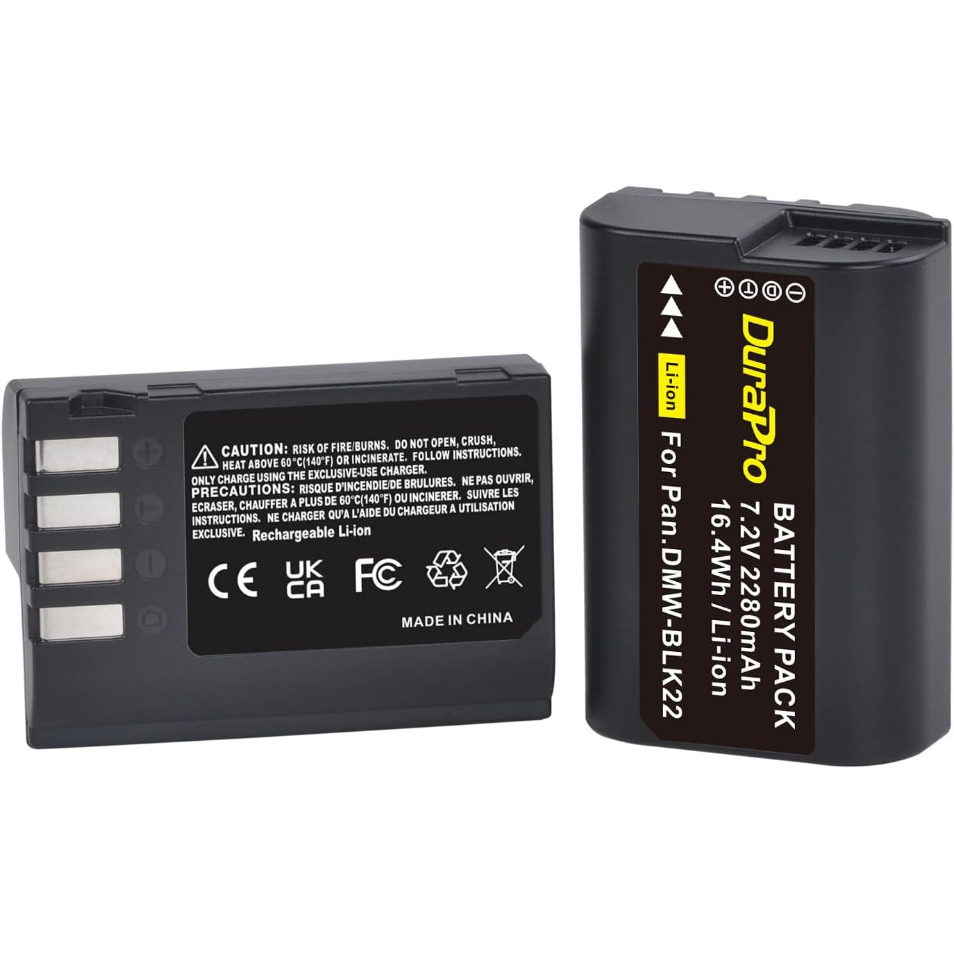 Set 2 acumulatori DWM-BLK22 de 2280 mAh si incarcator dual cu afisaj LED, USB-C si Micro USB, pentru Panasonic DMW-BTC15 Lumix DC-GH5 II, DC-GH6, DC-S5, G9, GH5, GH5S, DC-S5 II, DC-S5 IIX, DC-S5K