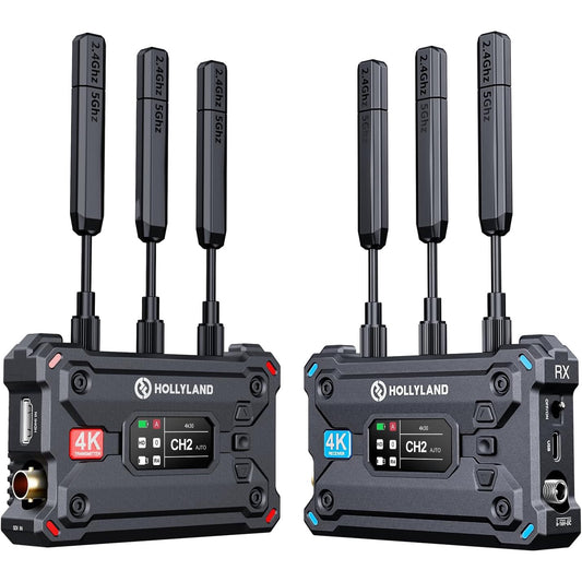 Extender HDMI wireless transmitator si receptor, converter SDI la HDMI 4K/30fps, adaptor dual band 5 GHz/2.4GHz, 50 ms latenta, pana la 4 receptoare simultan, 400 m raza actiune, negru