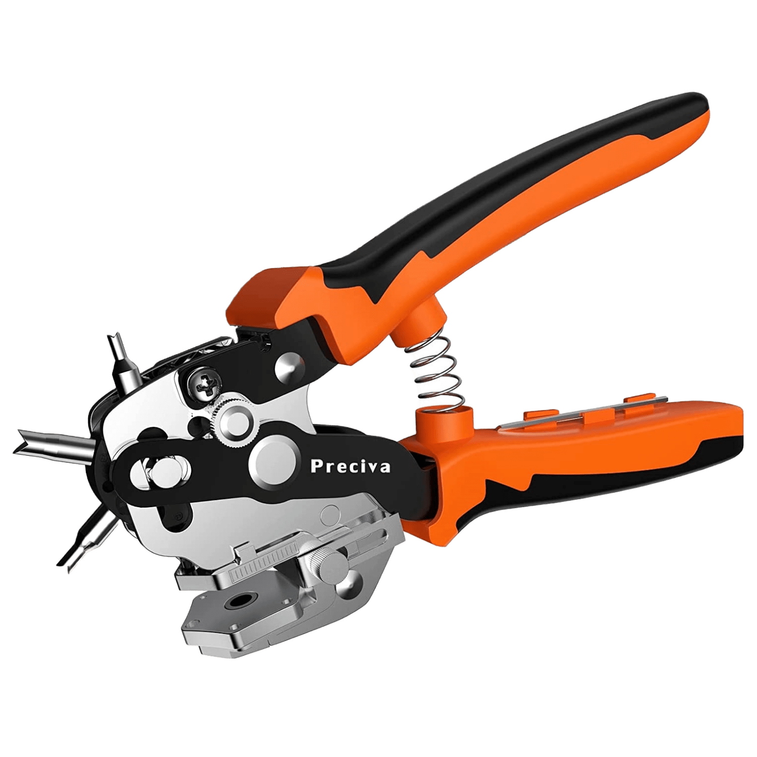 Cleste preducea pentru perforare rotativ, profesional, 2-4.5 mm, adancime reglabila 7-21 mm, transmisie cu parghie, perforator pentru piele, material textil, carton, Preciva