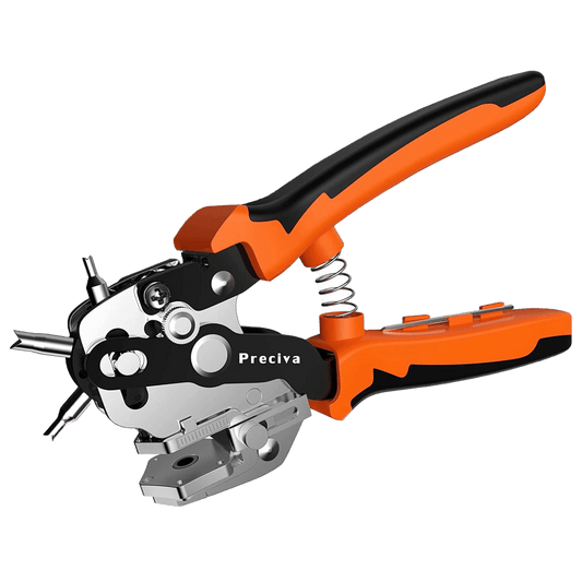 Cleste preducea pentru perforare rotativ, profesional, 2-4.5 mm, adancime reglabila 7-21 mm, transmisie cu parghie, perforator pentru piele, material textil, carton, Preciva