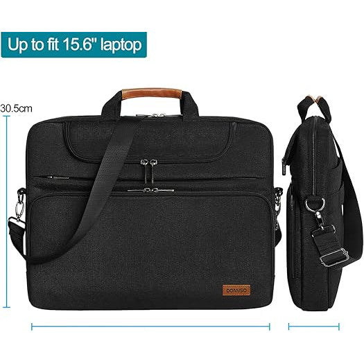 Geanta laptop DOMISO 15-15,6 inch, impermeabila, curea umar detasabila, neagra, 430x305x57mm