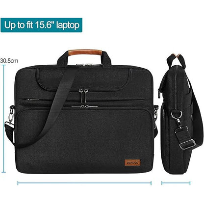 Geanta laptop DOMISO 15-15,6 inch, impermeabila, curea umar detasabila, neagra, 430x305x57mm
