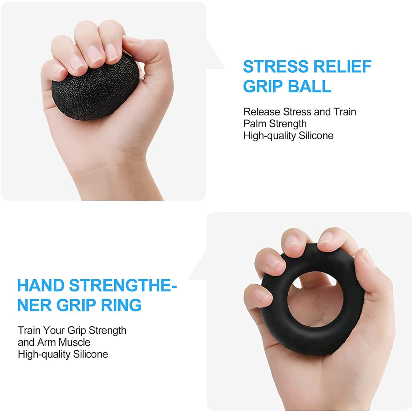 Set flexor cu functie numarare, cu gantere pentru degete, inel, minge reabilitare, antistres, pentru antrenament maini