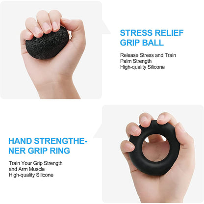 Set flexor cu functie numarare, cu gantere pentru degete, inel, minge reabilitare, antistres, pentru antrenament maini