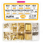 Set distantiere M3, mama-mama si mama-tata, din alama, cu suruburi si piulite din otel si saibe din plasitc, pentru placa PCB, 180 buc