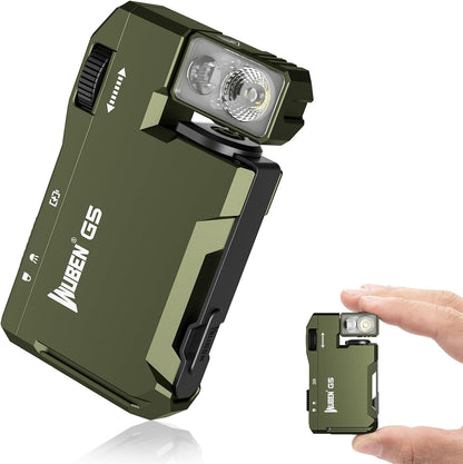 Lanterna LED WUBEN G5 mini, reincarcabila, 400 lumeni, lumina RGB, 6 moduri, EDC, impermeabila IPX, pentru camping, drumetii, pescuit si situatii de urgenta – Verde, clasa energetica A+++