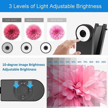 Camera de documente, 8MP, 4K, cu lampa LED reglabila pe 3 niveluri, microfon dublu, luminozitate reglabila, USB, dimensiune A3, pentru Windows, Mac, Chromebook