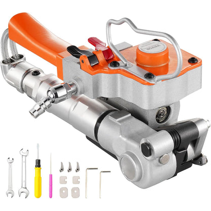 Aparat pneumatic de legat banda PP/PET, latime 12, 7-19 mm, forta mare intindere 3500N, presiune 0, 5-0, 8 MPa, pentru hartie, aluminiu, otel, lemn, fibre chimice, bumbac, panouri din lemn, marmura, caramizi