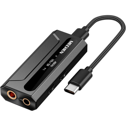 Amplificator casti MECHEN AP10 DAC portabil cu ES9028Q2M + ES9603Q, suport 384kHz/DSD256, iesiri 3.5mm si 4.4mm balanced, USB-C, compatibil Android/iOS/Windows/macOS, OLED 0.87”, SNR 120dB, Hi-Res Audio pentru telefon, PC si laptop