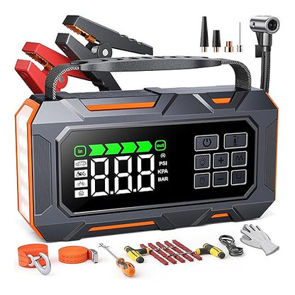 Starter auto multifunctional 14 în 1 TREKURE, 7000A, baterie externă 26800 mAh, compresor 160 PSI, kit de urgență cu 5 LED-uri
