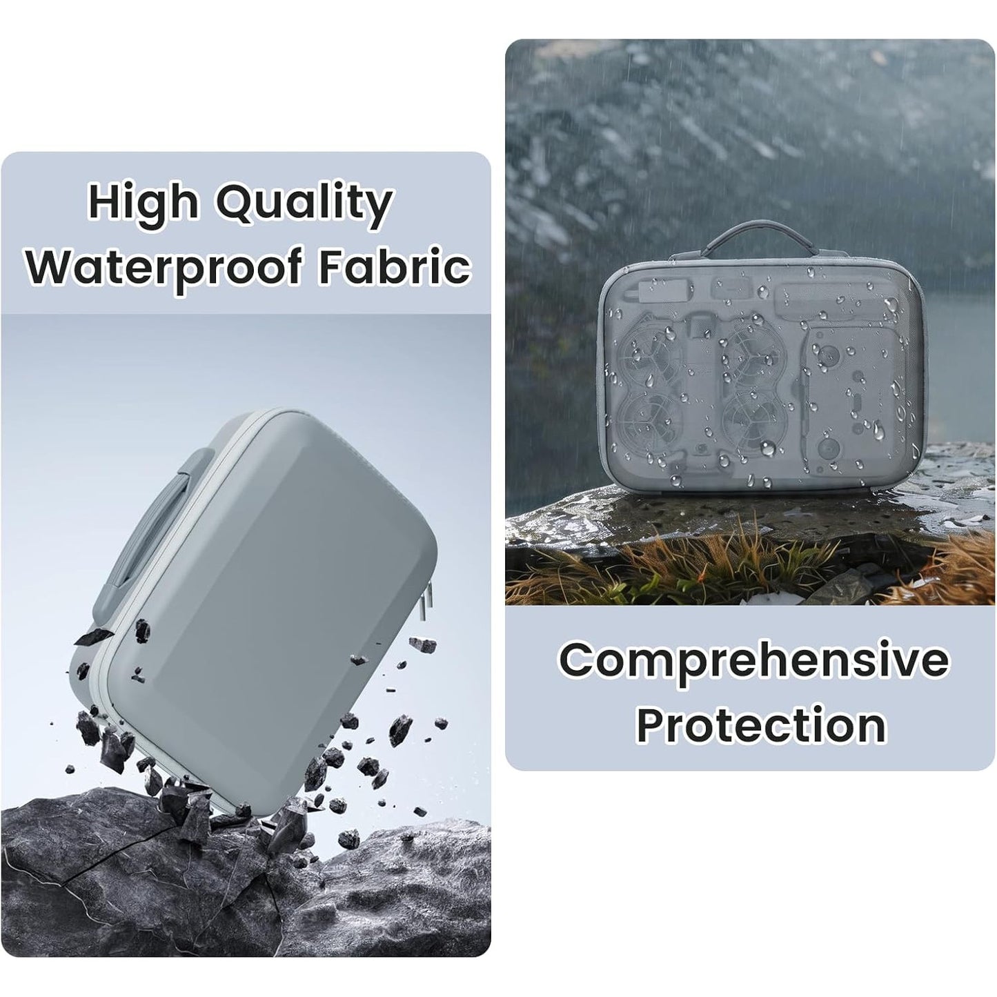 Husa de protectie pentru drona DJI Neo 2, geanta transport compatibila Fly More Combo, controler RC-N3, compartimente pentru accesorii, rezistenta la socuri si stropire, curea de umar, gri