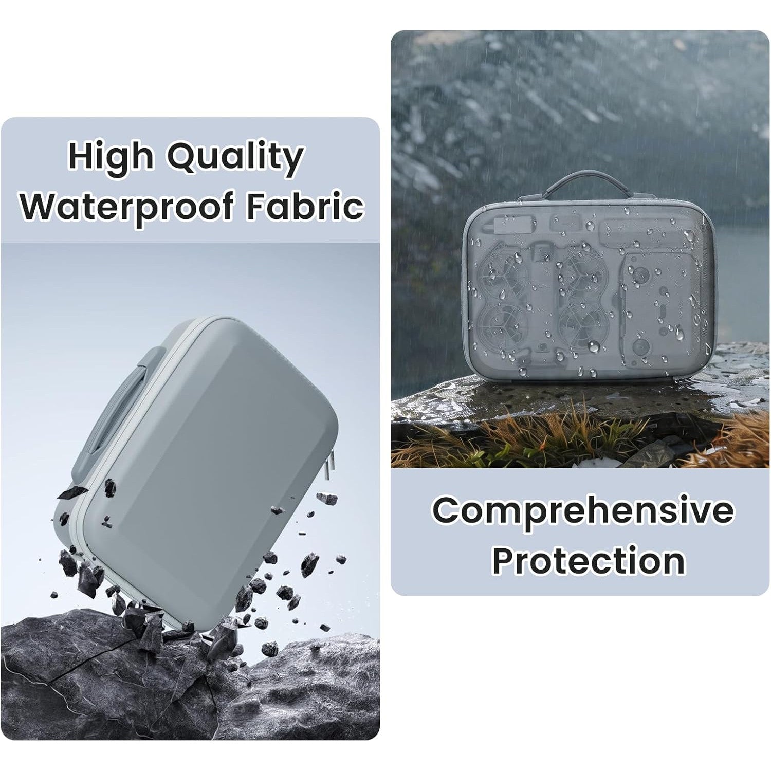 Husa de protectie pentru drona DJI Neo 2, geanta transport compatibila Fly More Combo, controler RC-N3, compartimente pentru accesorii, rezistenta la socuri si stropire, curea de umar, gri