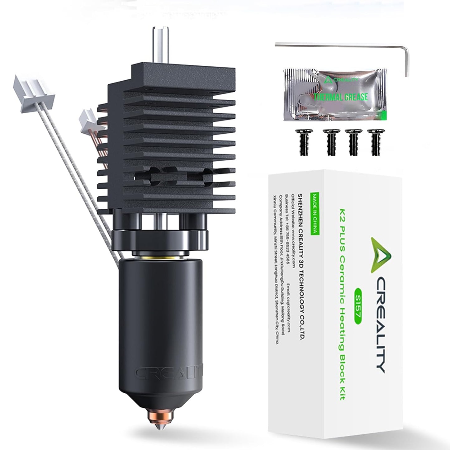 Kit hotend complet pentru imprimanta 3D Creality K2 Plus/K2 Plus Combo, bloc de incalzire ceramic, duze Unicorn cu schimbare rapida, hotend metalic 350 °C