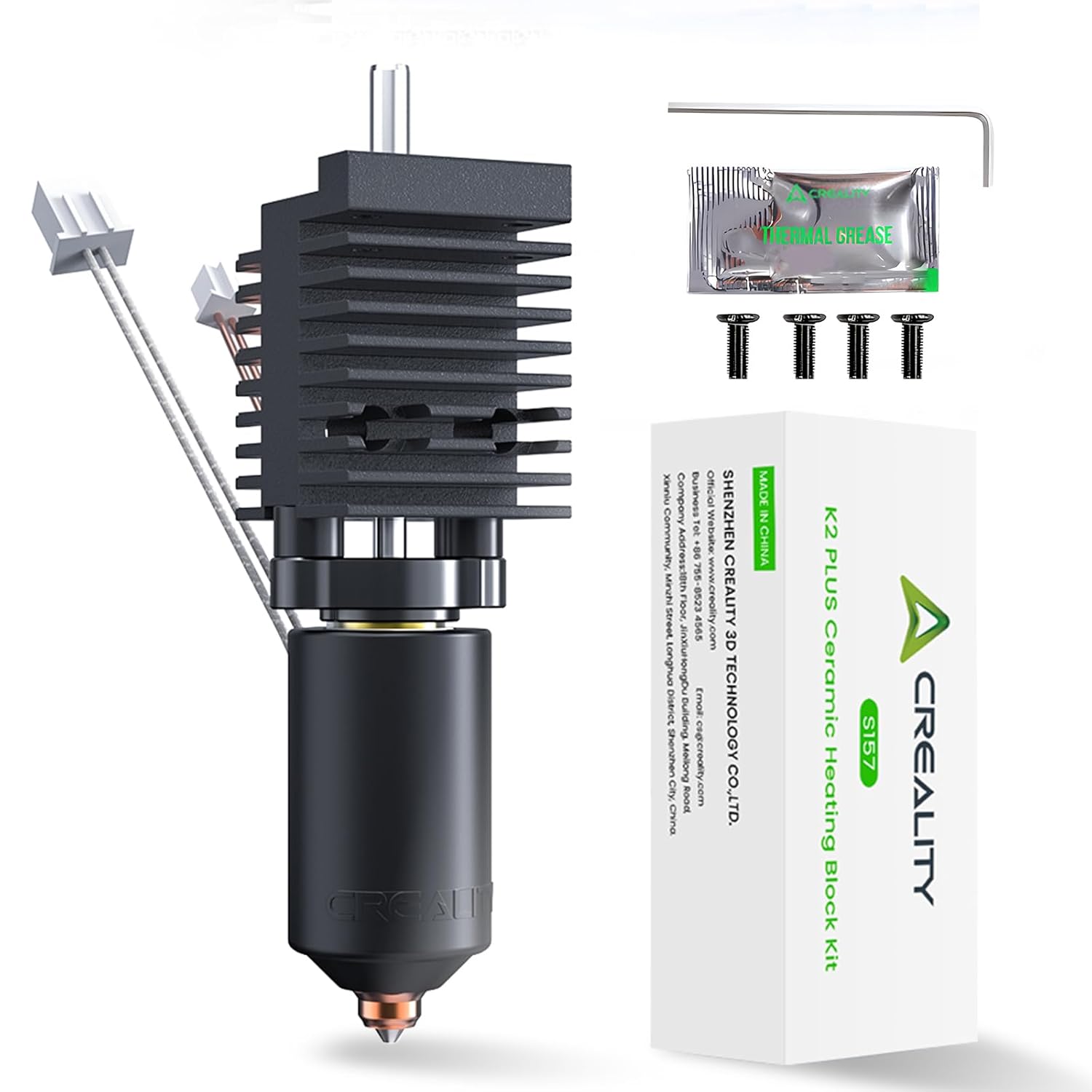 Kit hotend complet pentru imprimanta 3D Creality K2 Plus/K2 Plus Combo, bloc de incalzire ceramic, duze Unicorn cu schimbare rapida, hotend metalic 350 °C