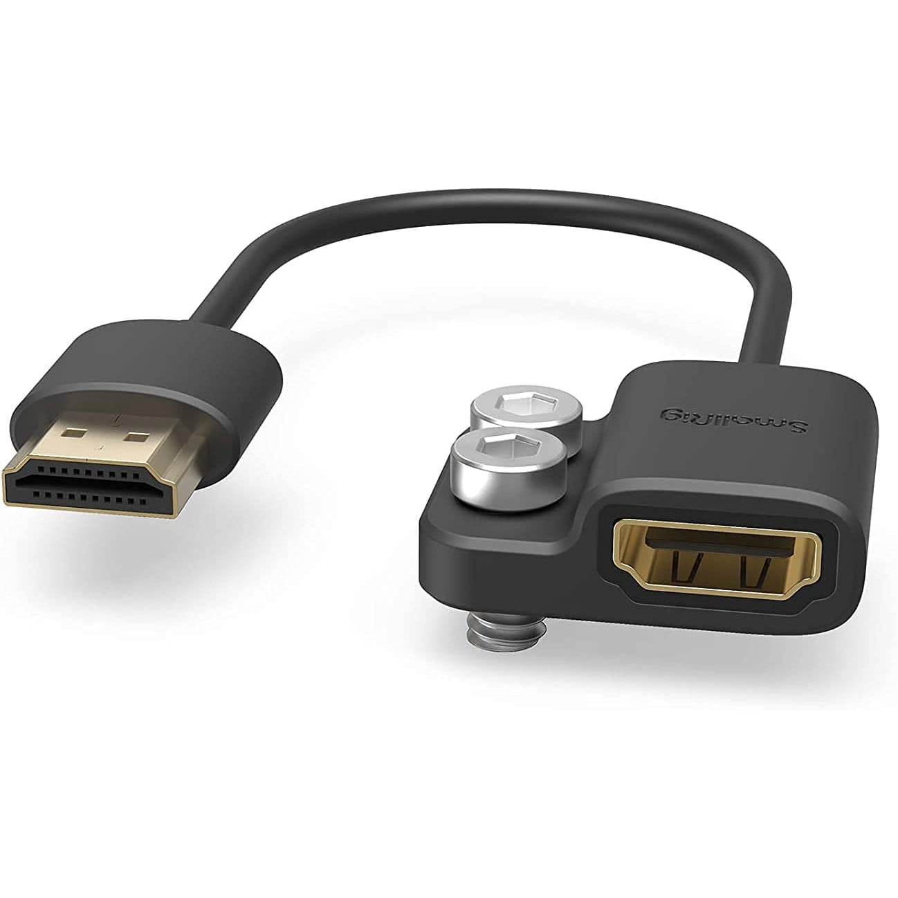 Adaptor HDMI tata la HDMI mama, 4K, cu 2 suruburi 1/4 inch, pentru BMPCC 4K, 6K, 6K Pro; Sony A7S III; Panasonic GH5, S1H, Smallrig 3019