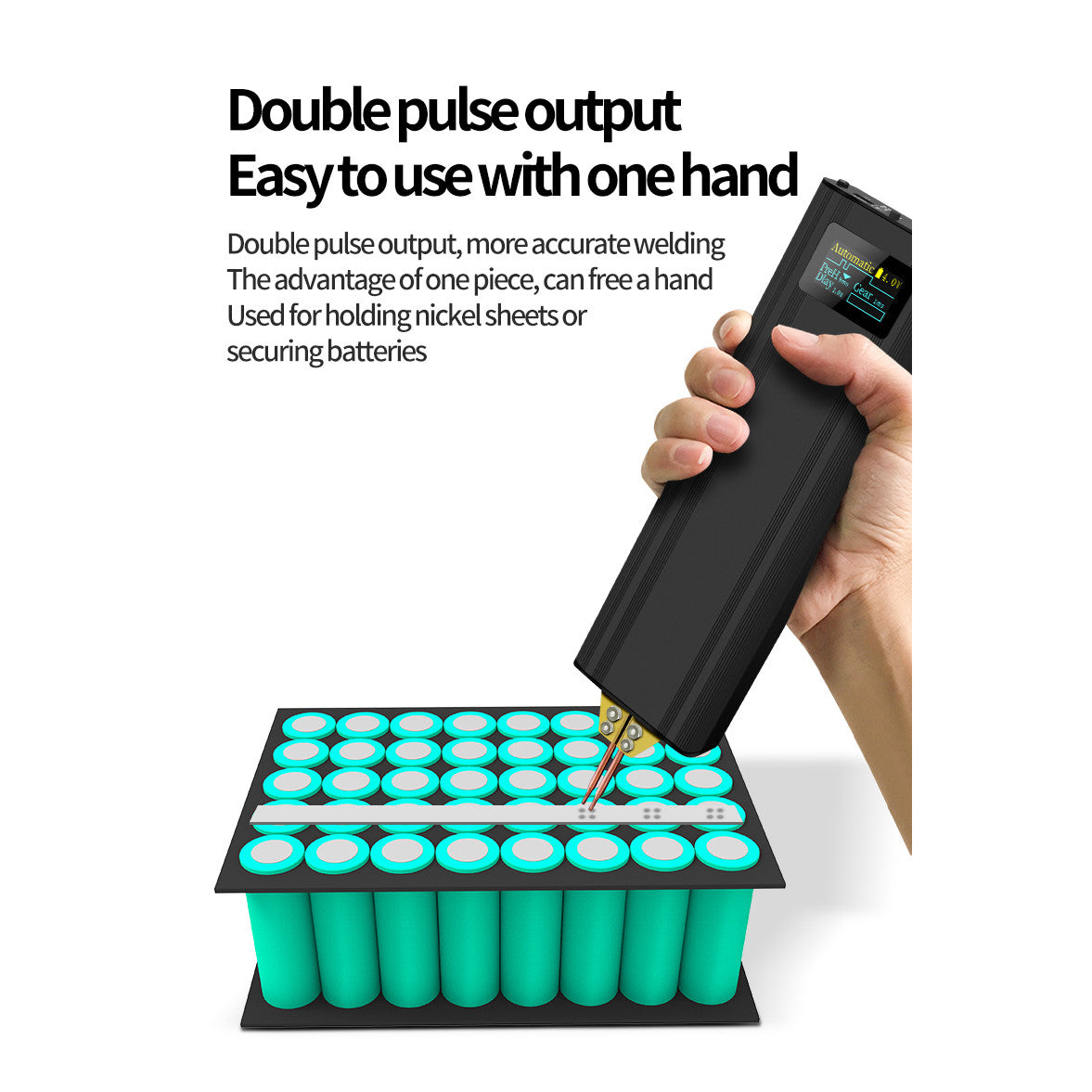 Aparat de sudura in puncte portabil, acumulator 5000mAh, 80 de niveluri, display OLED, mod automat si manual, pentru lipit baterii 18650/26650/32650