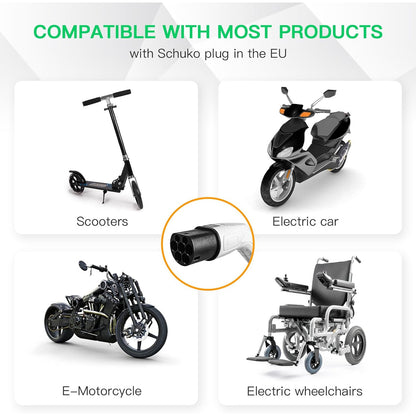 Cablu de incarcare EV AOHEWEI Tip 2 la Schuko, 16A, 250V, 3.5kW, adaptor statie incarcare IEC 62196, cablu 60 cm TPU, protectie IP55, compatibil masini electrice, trotinete si biciclete electrice, incarcare rapida