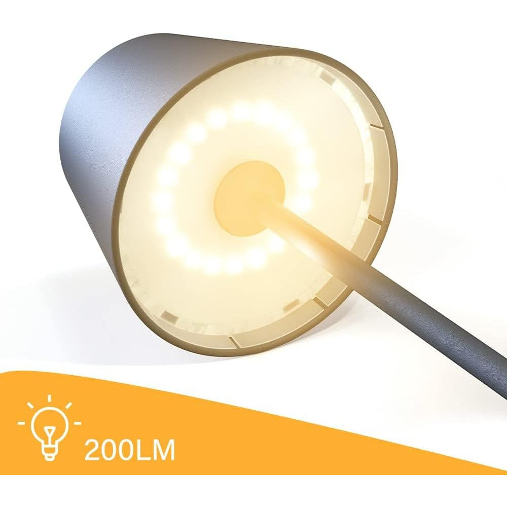 Lampa de masa LED RGB cu statie de incarcare, buton cu touch, dimabila, impermeabila IP54, pentru interior si exterior, hotel, restaurant, terasa, casa, gradina