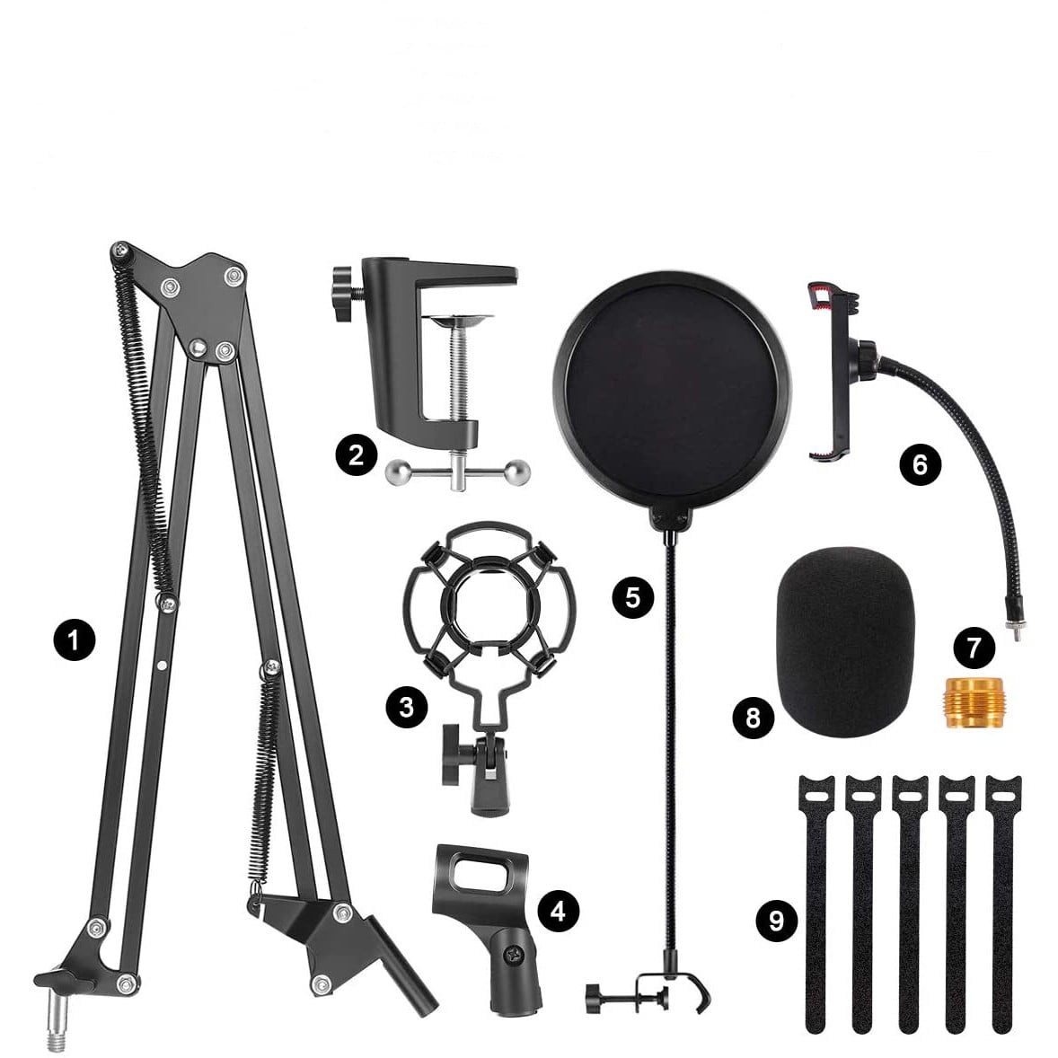Set Brat cu menghina cu suport pentru microfon si Filtru ,stand , Profesional , Adjustabil