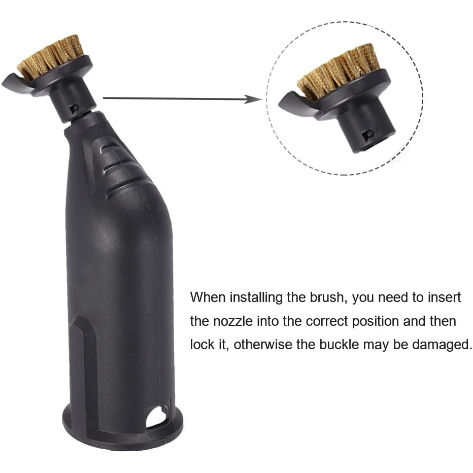Set perii rotunde pentru aparatul de curatat cu abur Karcher Easyfix SC1 SC2 SC3 SC4 SC5, cu perii de sarma, perii din nylon, duze si adaptor, multifunctionale