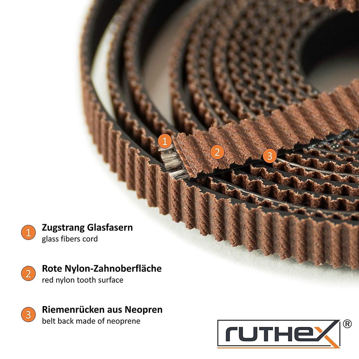 Curea de distributie ruthex GT2 2m x 6 mm, pentru imprimanta 3D Prusa i3 | Anet A8 A6 | Anycubic i3 Mega | Ender 3/5 | Sidewinder X1