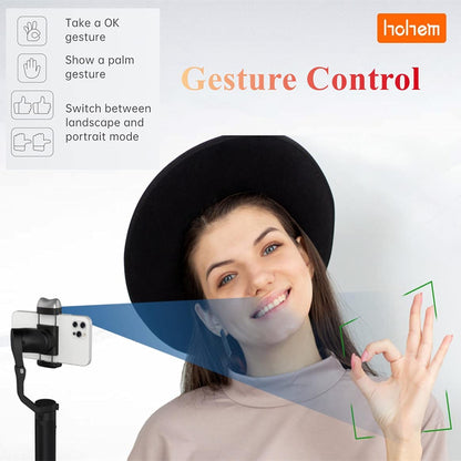 Stabilizator Gimbal iSteady V2 cu 3 axe, urmarire automata AI, lumina LED, control prin gesturi, baterie 2800 mAh, pliabil, pentru smartphone iPhone, Samsung, Huawei P40, Mate30 Pro