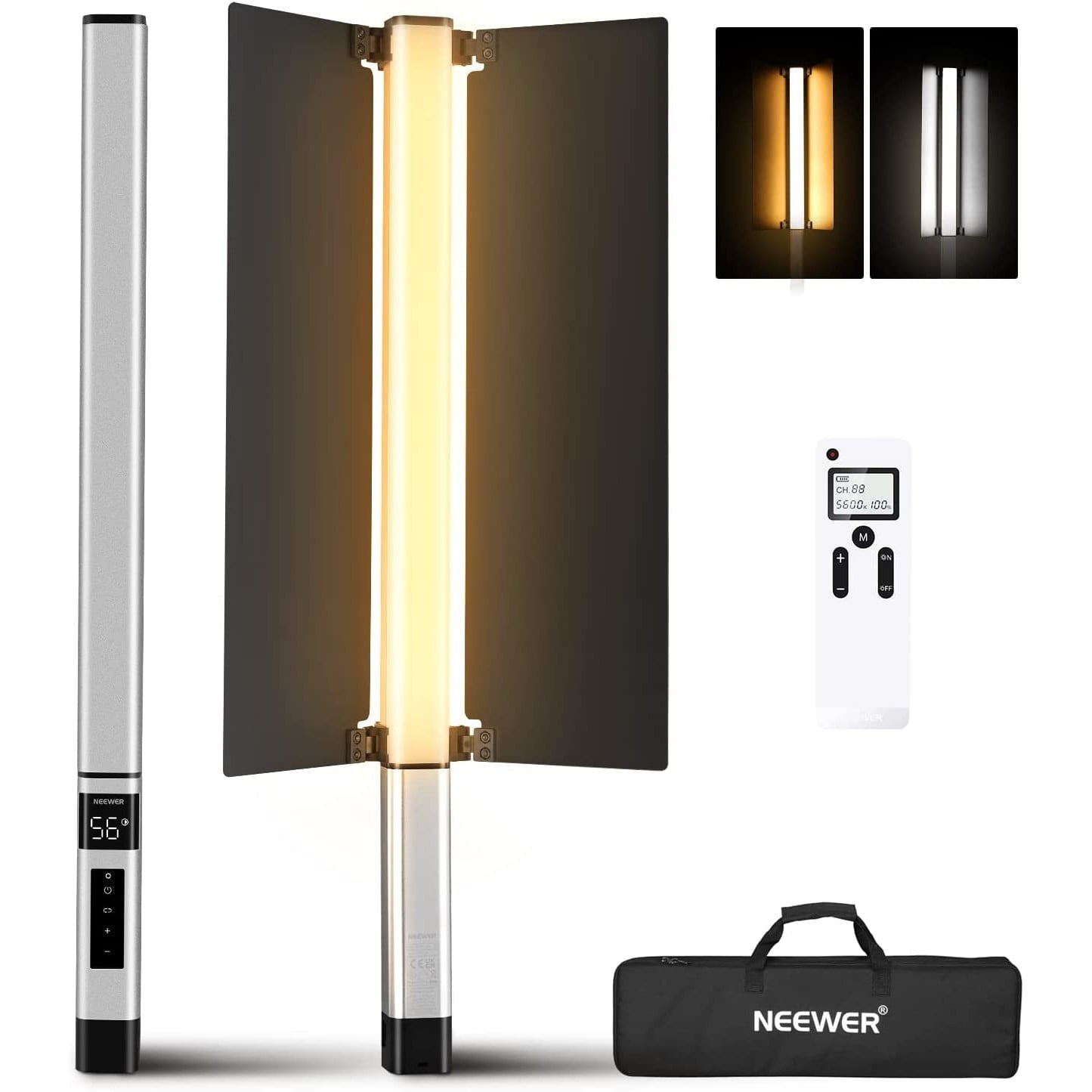 Lampa video portabila cu baterie 2500 mAh, Display LCD, 32005-5600K, 1500LUX, CRI 97+, Telecomanda, Dimabila, lumina foto NEEWER