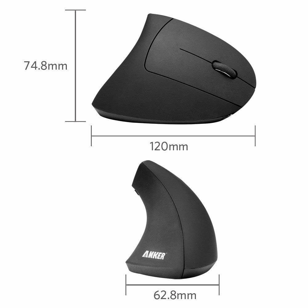 Mouse vertical , Anker, Ergonomic , Wireless 2,4G , Professional Optic , 800/1200/1600 DPI