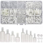 Set distantiere M2.5 M3 hexagonale mama-tata, pentru placa PCB, din Nylon, cu piulite si saibe din plasitc, albe