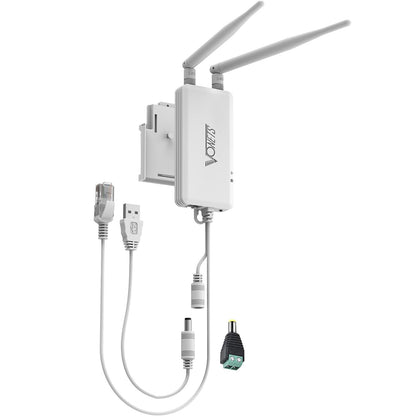 Amplificator Semnal Wireless Vonets, Range Extender Retea Mini Wi-Fi 2.4GHz, cu 2 antene, Transfer 300 Mbps, sursa de alimentare DC, USB, alb, VAP11S