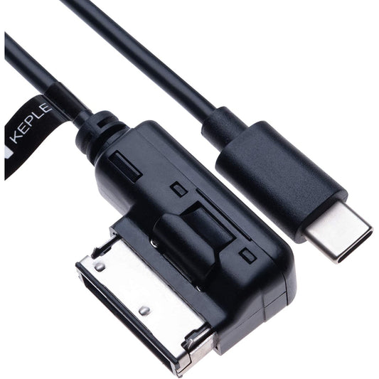 Adaptor audio de la AMI la USB C, de 1 m, compatibil cu Audi A3, A4, S4, A5, S5, S6, A8, S8, A8-L, Q3, Q5, Q7, TT, R8, VW Jeta, Golf Mk6, Tiguan Touareg Wagon Skoda Seat