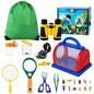 Set de cercetare pentru explorarea in aer liber pentru copii, kit explorator 24 piese cu binoclu, busola, lupa, plasa pentru fluturi, penseta pentru insecte