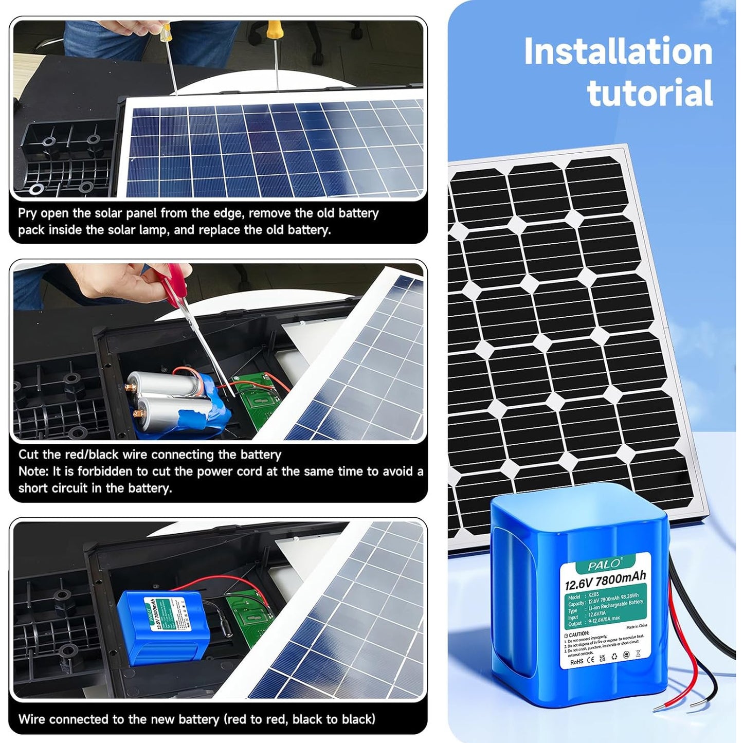 Acumulator 12.6V 7800 mAh, baterie Li-ion cu incarcator, mufe si cablu alimentare mama/tata, suporta incarcare de la panou solar, pentru RC, camere wireless, camere supraveghere, playere portabile, benzi LED, drone, router wireless