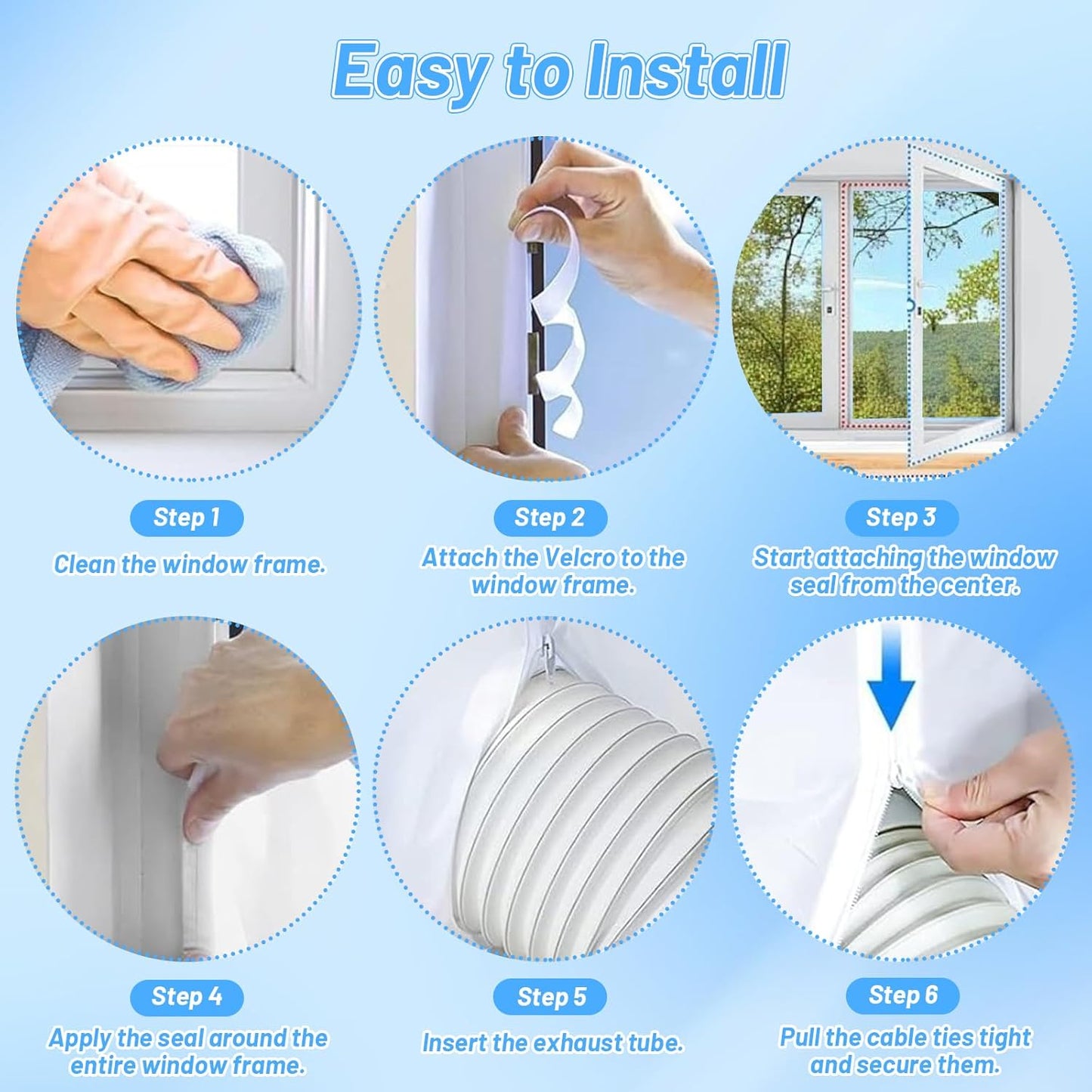 Garnitura ferestre pentru aer conditionat portabil, 500 cm, impermeabila, fermoar dublu pentru 1 sau 2 furtunuri, material PU termoizolant, montaj fara gaurire, anti-insecte, anti-praf, pentru ferestre batante si oscilo-batante